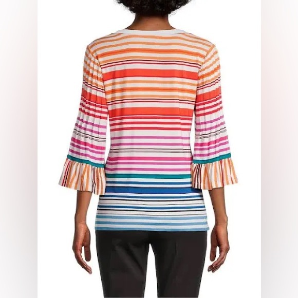 NWOT Kobi Halperin rainbow striped Rosalia top - Picture 3 of 12